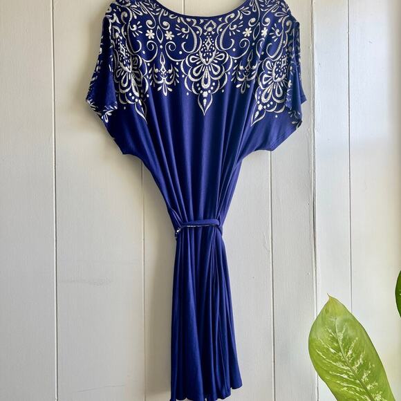 In Bloom Purple Jersey Wrap Kimono Robe Size Medium - Picture 4 of 8